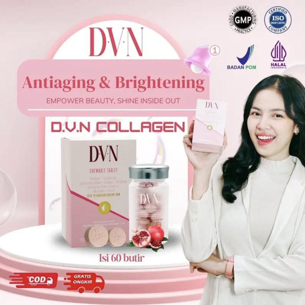DVN COLLAGEN ORIGINAL WELLOUS BERSERTIFIKAT HALAL DAN BPOM ISI 60 TABLET