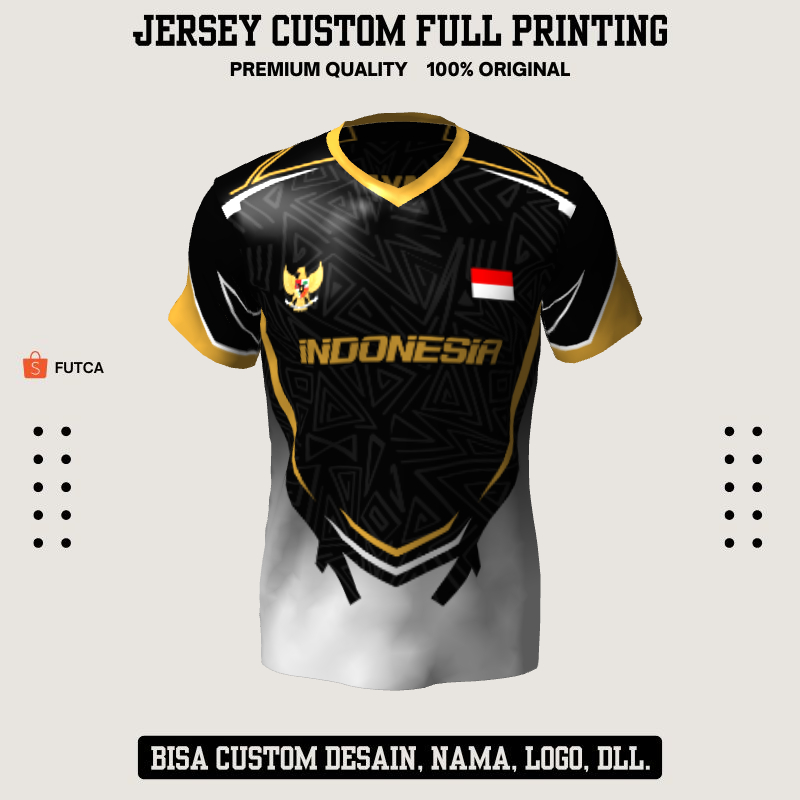 Kaos Jersey Futsal Hitam Motif Abstrak 33 - Jersey Sepakbola Full Printing