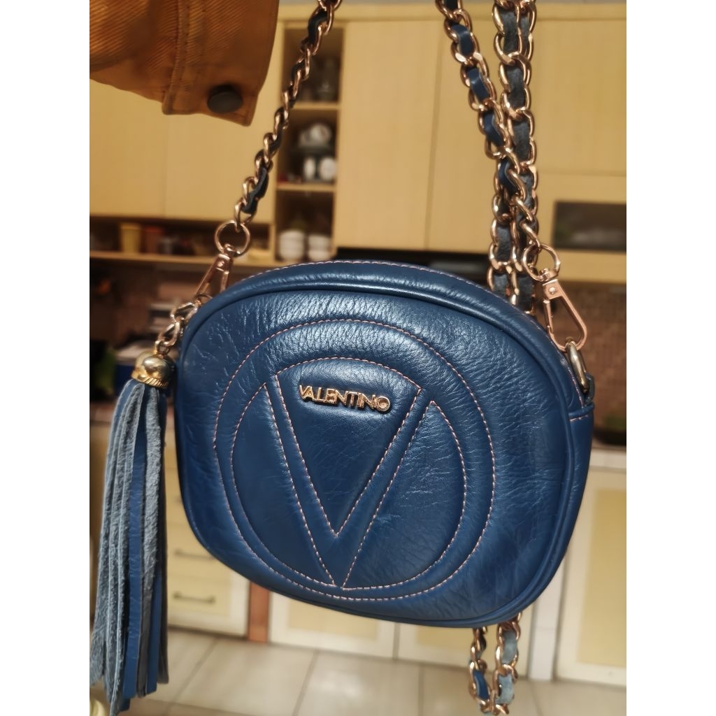 Preloved tas selempang wanita, bahan kulit, V4L3NT1N0 Mini crossbody