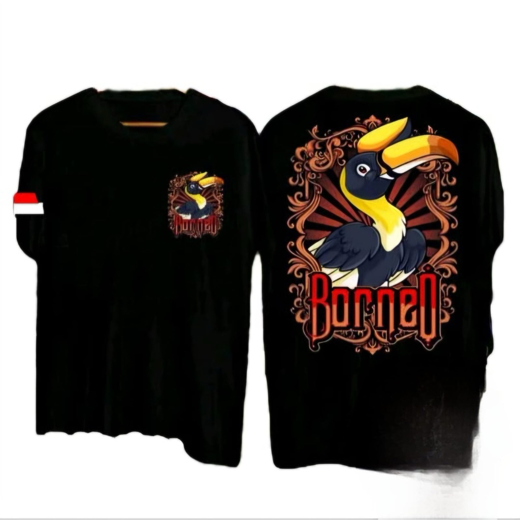 Kaos Borneo Burung Kaos Distro Unisex