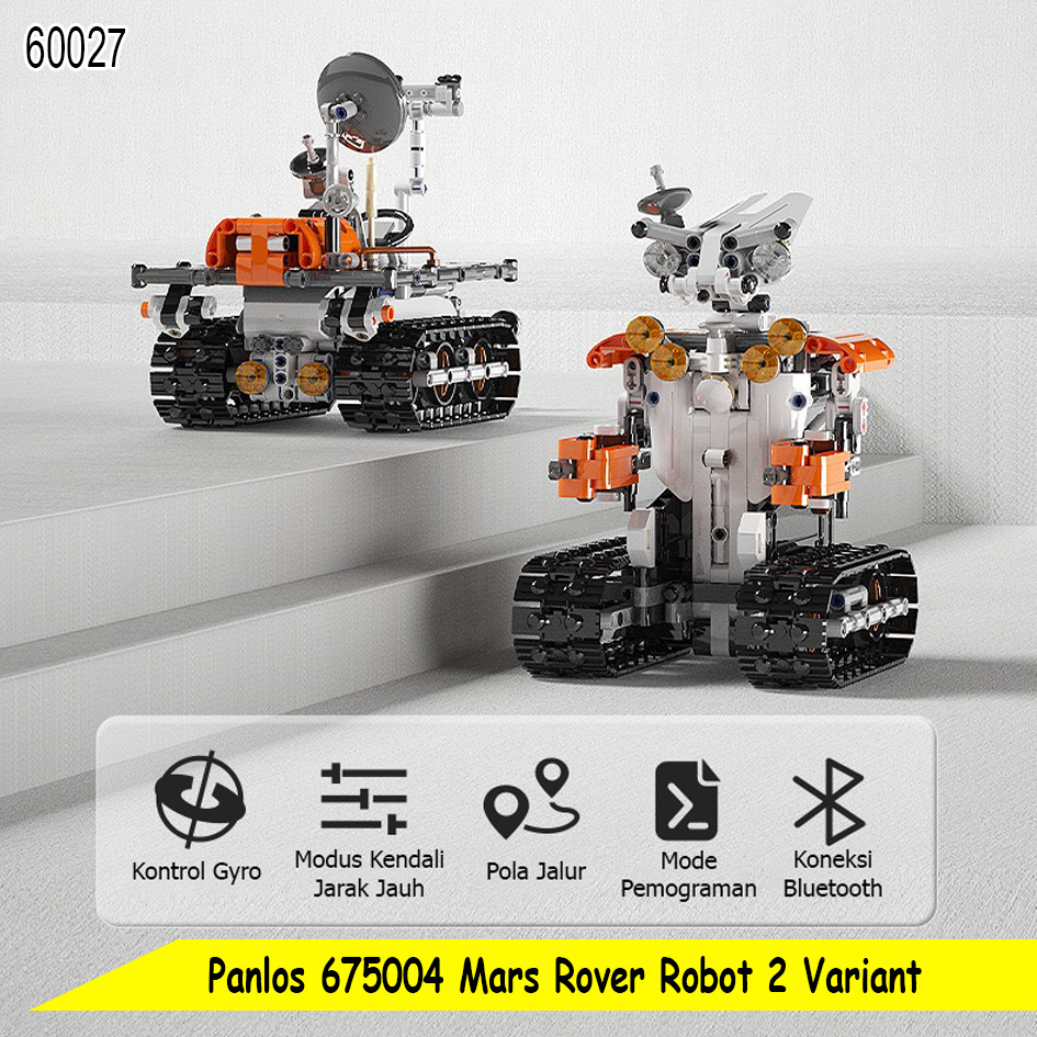 Panlos 675004 Remote Control Mars Rover Robot Two Variant Block Brick Mainan Balok Blok Brick Mobil