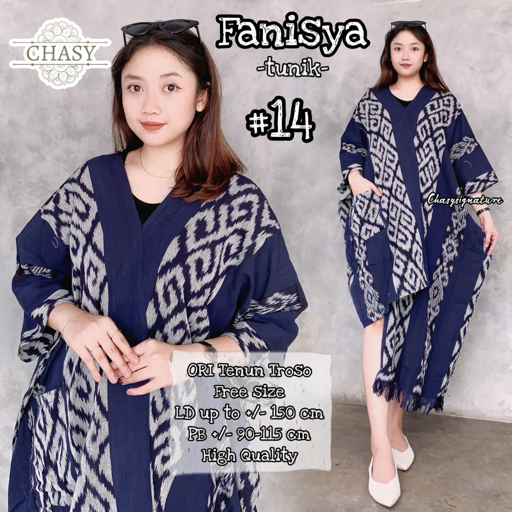 CHASY SIGNATURE - FANISYA TUNIK - TUNIK JUMBO FREE SIZE BAHAN TENUN TROSO ORI