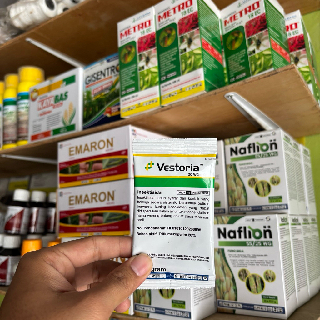 Vestoria 20 WG 12 Gram Insektisida Wereng Padi Ampuh Racun Kontak Sistemik Triflumezopyrim 20% Obat 
