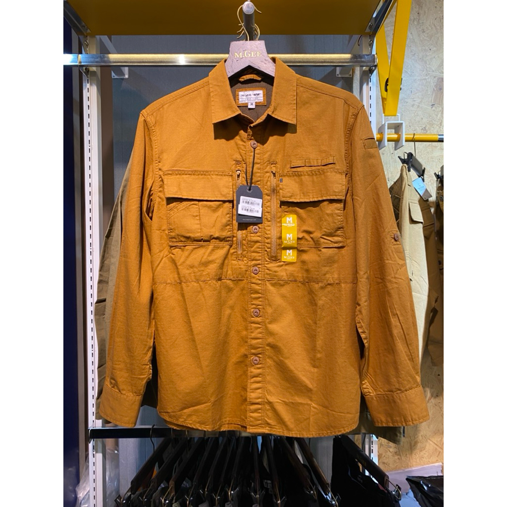 Kemeja Tactical MGEE Lengan Panjang Bahan Katun Warna Mustard Original MGEE Gordon Ckrr 072 Mustard