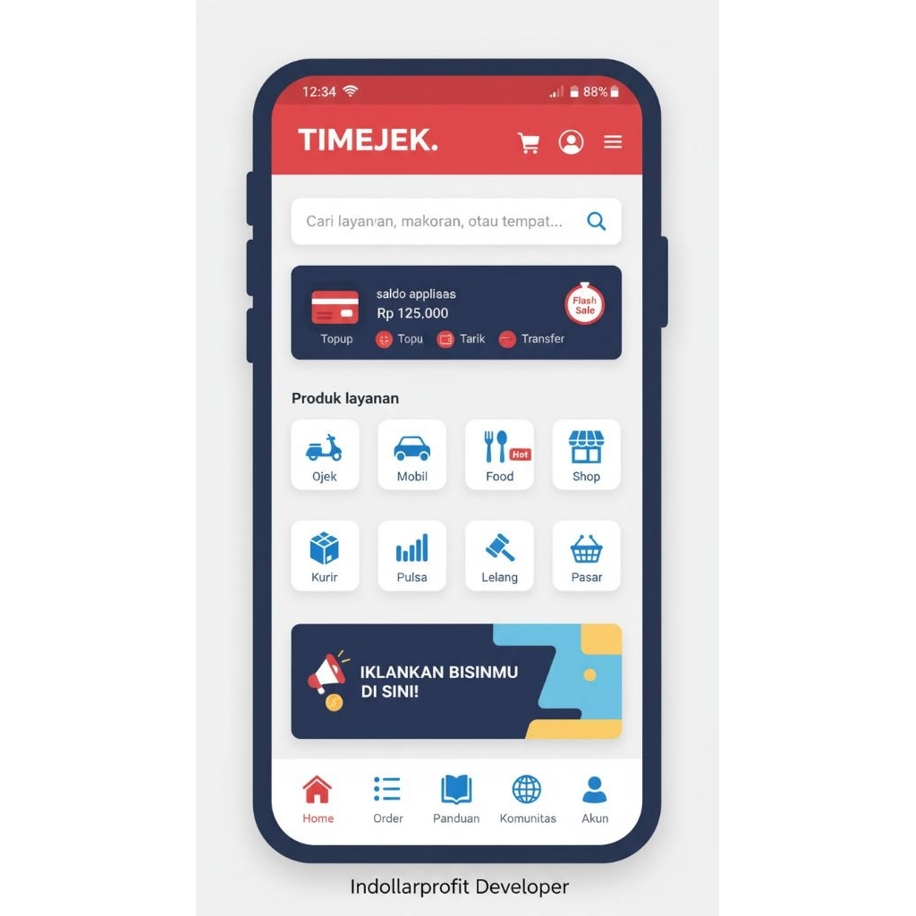 TimeJek HTML App Ojek Online Siap Pakai - Source Code Jagel Full Fitur by Indollarprofit Developer