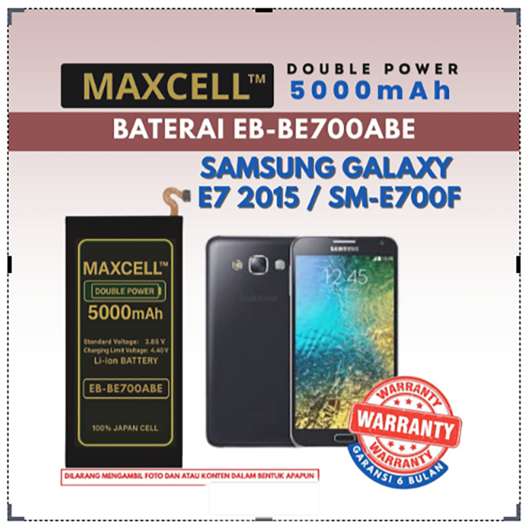 Baterai EB-BE700ABE Compatible Samsung Galaxy E7 2015 / SM-E700F Double Power 5000mAh