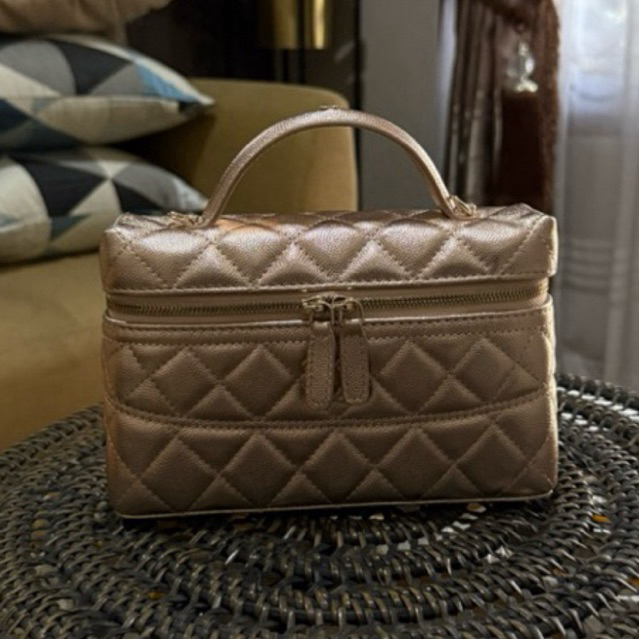 KOLEKSI TAS BRANDED CHANEL Vanity Caviar Rose gold Original Leather | Bag | Pouch | Slempang | Tote 