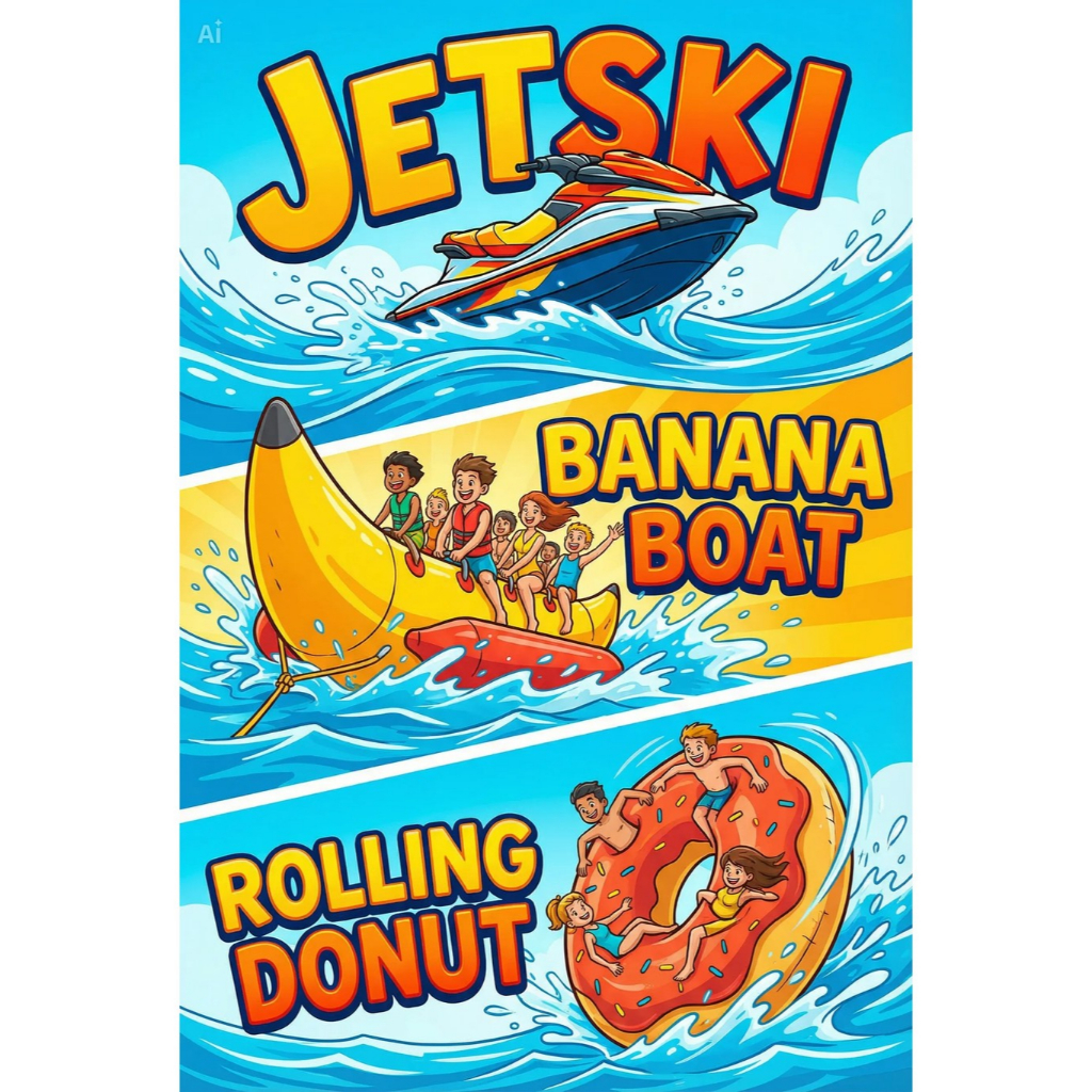 PAKET B Bali Trip Murah ( Jetski, Banana Boat, Rolling Donut )