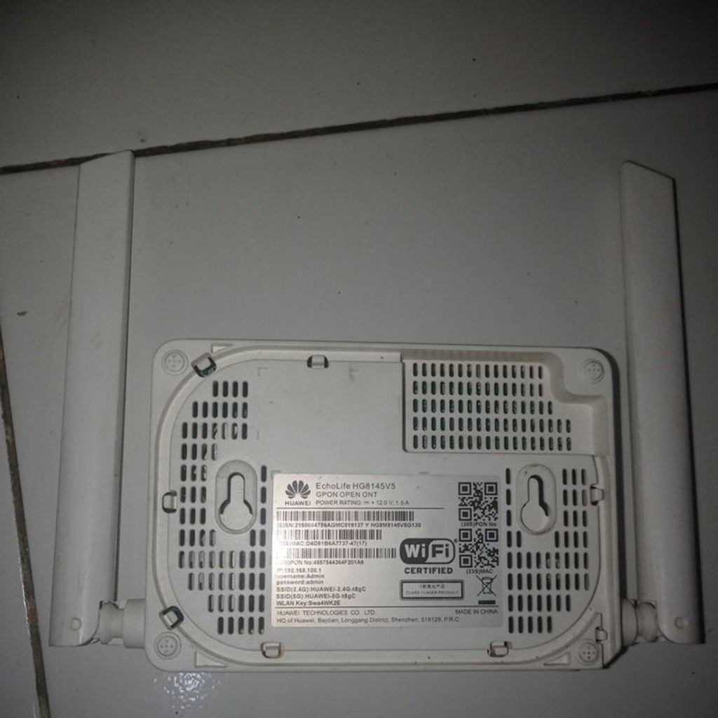 Modem Router ONT GPON Huawei HG8145V5 Port Biru - Dual Band, Kondisi Bekas, Sudah Dicek