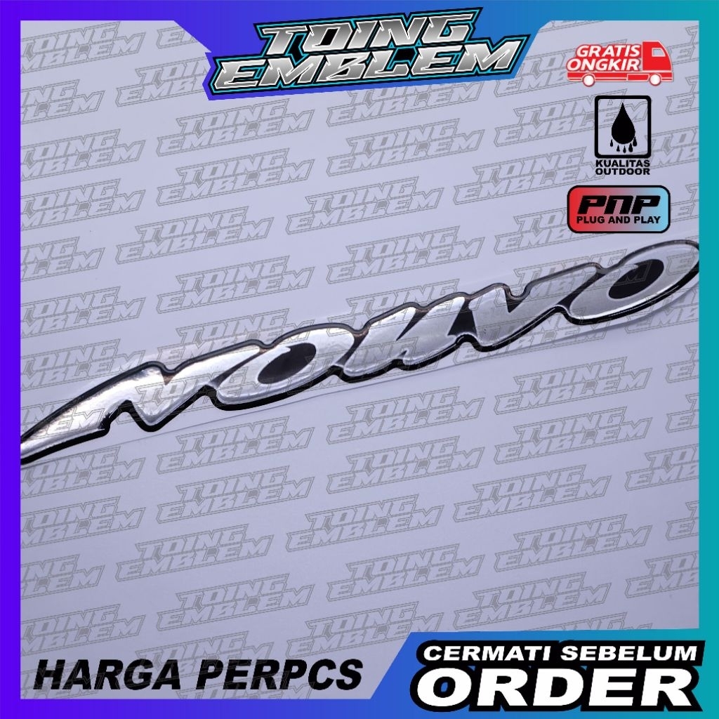 Emblem yamaha nouvo / emblem timbul yamaha nouvo / emblem nouvo / emblem Silver  yamaha nouvo