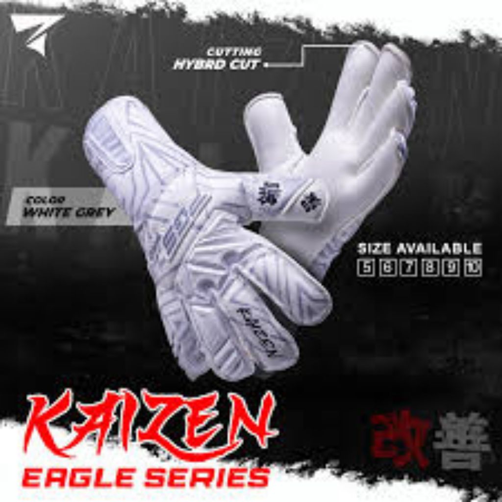 Sarung Tangan Kiper PGS Pro Kaizen Putih Glove PGS PRO Kaizen White Original – Latex 4mm Grip Kuat V