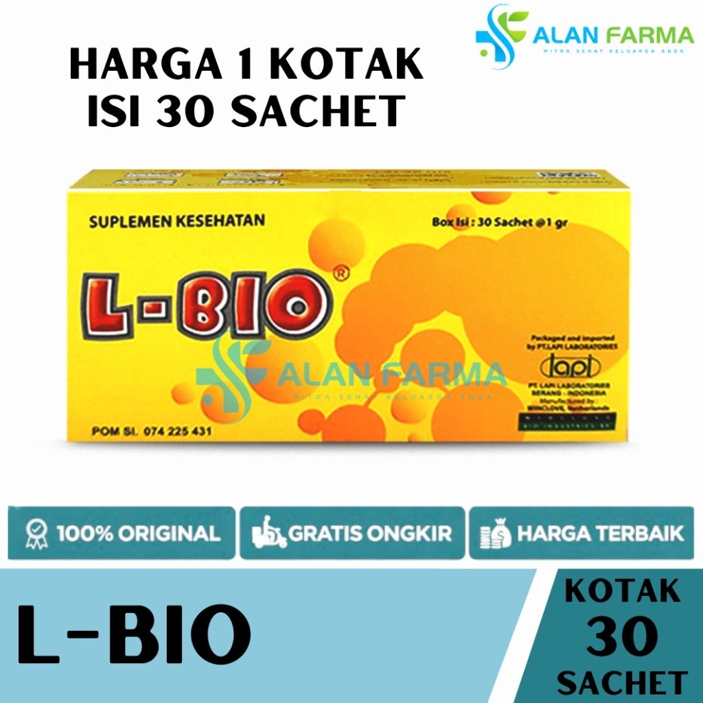 L-Bio Serbuk 1 KOTAK ISI 30 SACHET | L Bio Saset Suplemen Pencernaan Bayi dan Anak