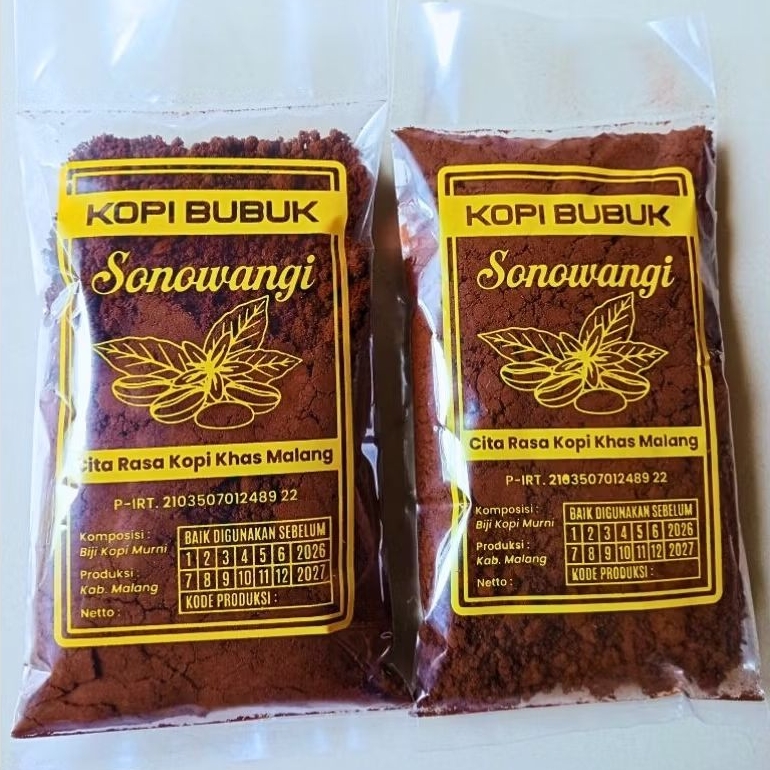 Kopi Bubuk Sonowangi Asli Dampit/ Kopi bubuk Hitam 100% murni / Kopi bubuk Dampit