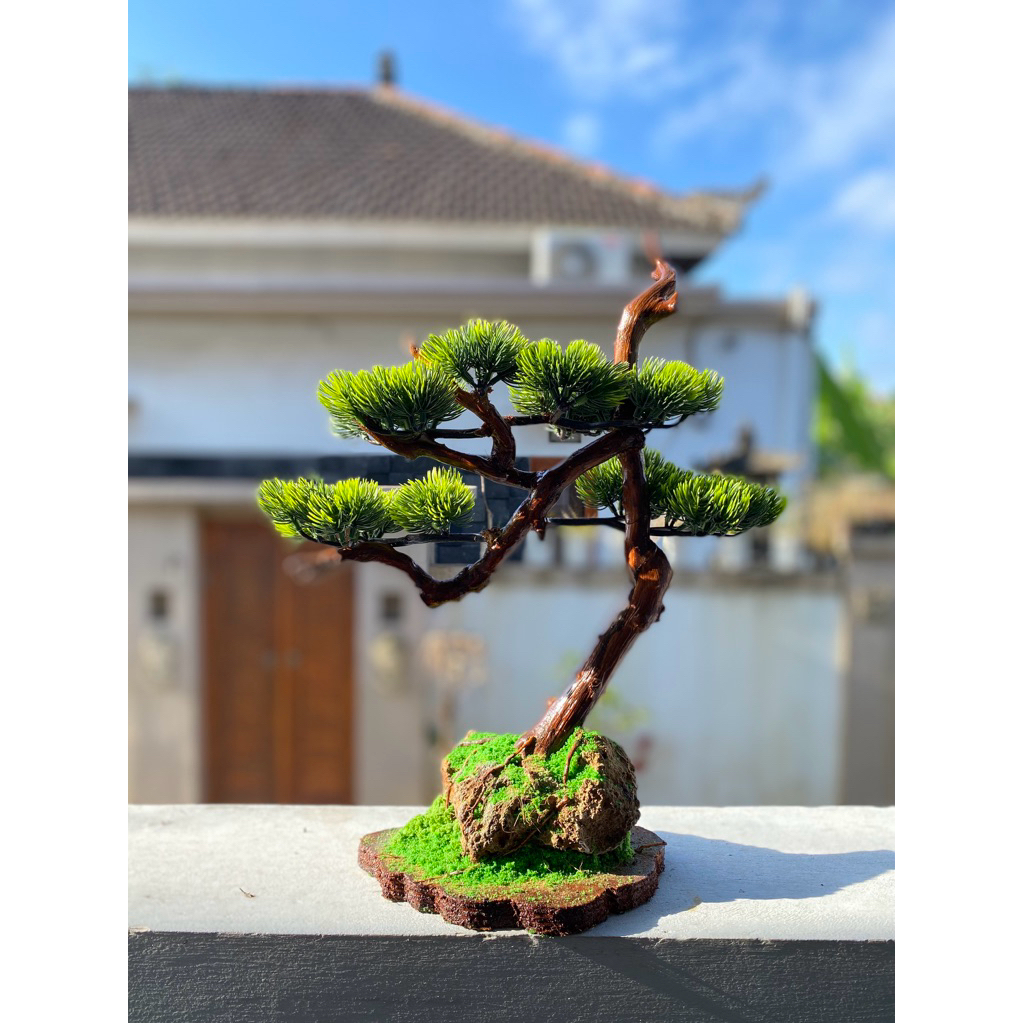 Bonsai Artificial Sintetis Daun Cemara Plastik