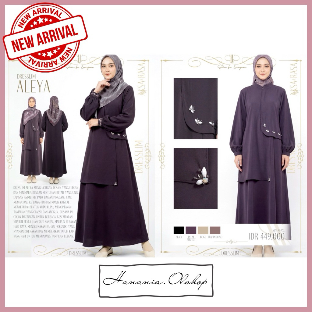 DISKON RABBANI - NEW ARRIVAL Dresslim Aleya Rabbani | gamis polos | gamis rabbani