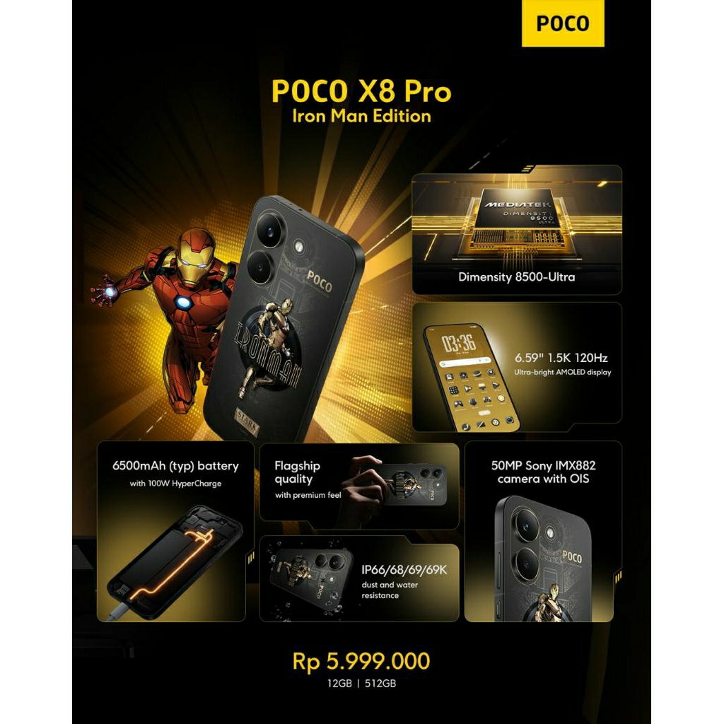 POCO X8 Pro Edisi Iron Man BNIB