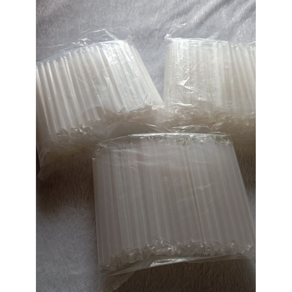 Sedotan steril/pipet steril/sedotan boba/pipet boba bening isi 100 pcs