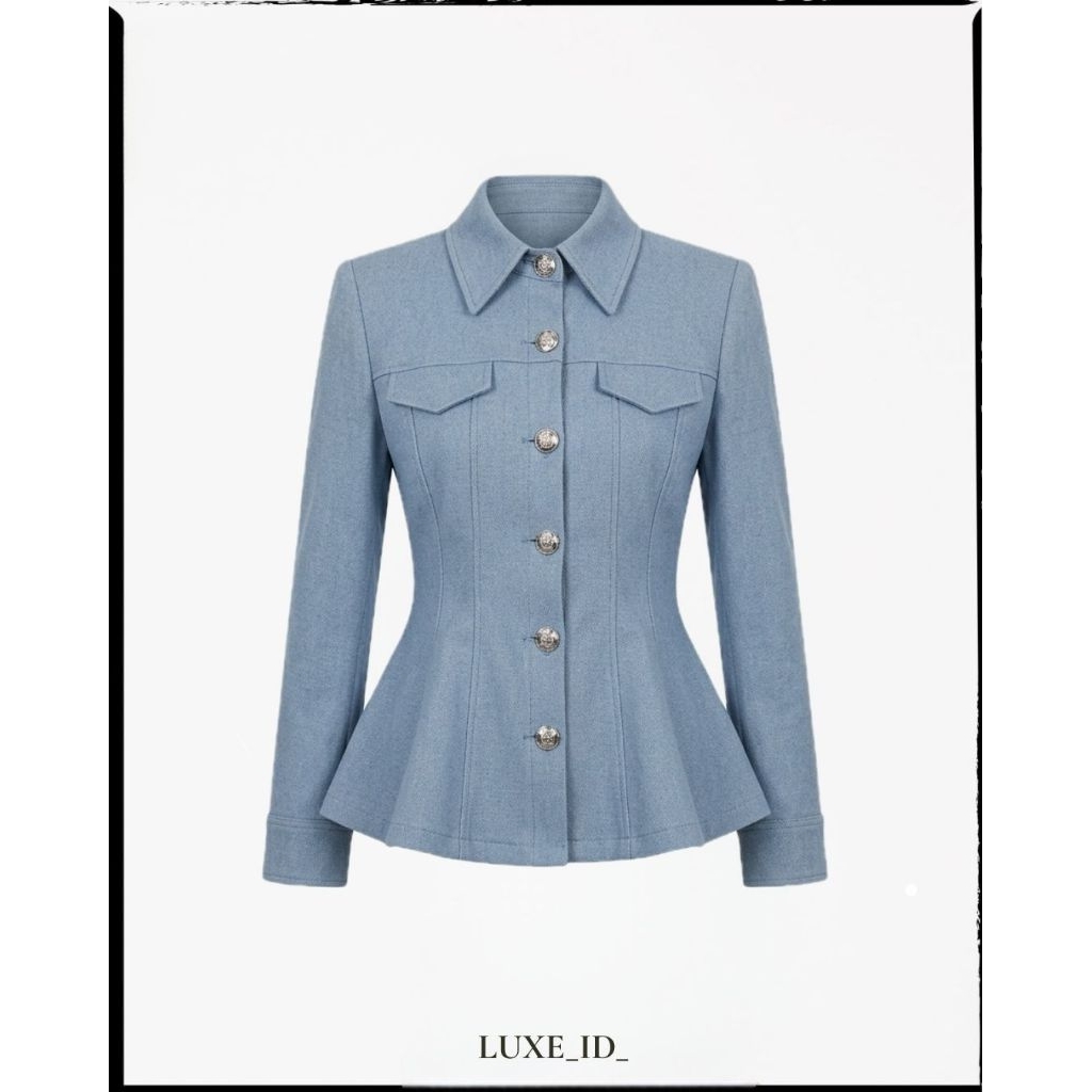 LUXE_ID_ CAILY Denim| Atasan Denim| Denim Pepplum|Oneset Formal| Pakaian Wanita