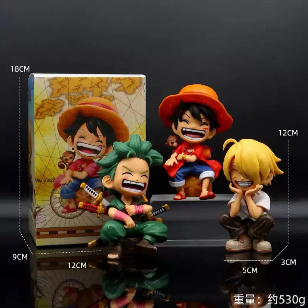 One Piece Action Figure Zoro Roronoa Resin Lufyy Koleksi Pajangan Anime