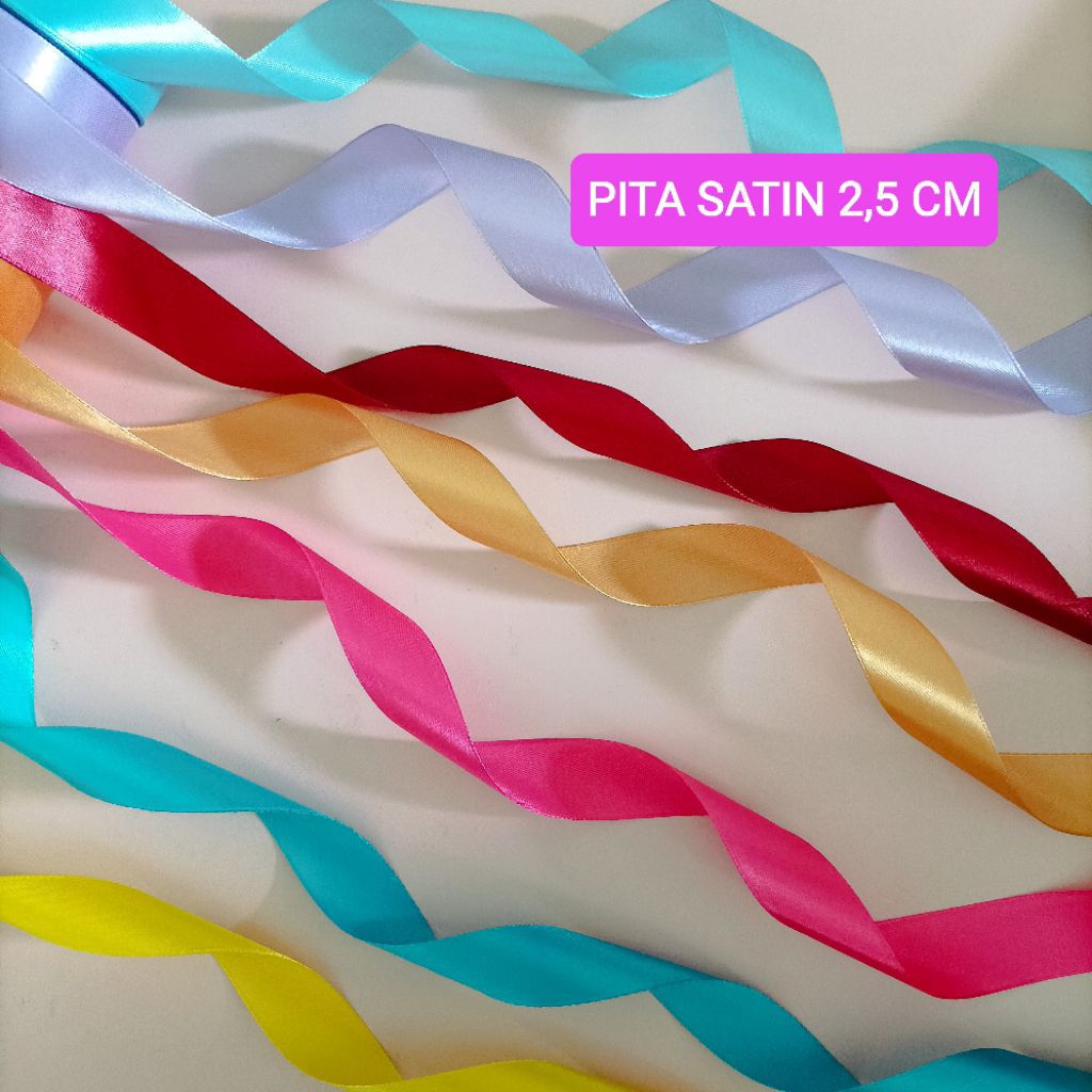 Pita satin 2,5 cm per meter pita kado pita satin meteran