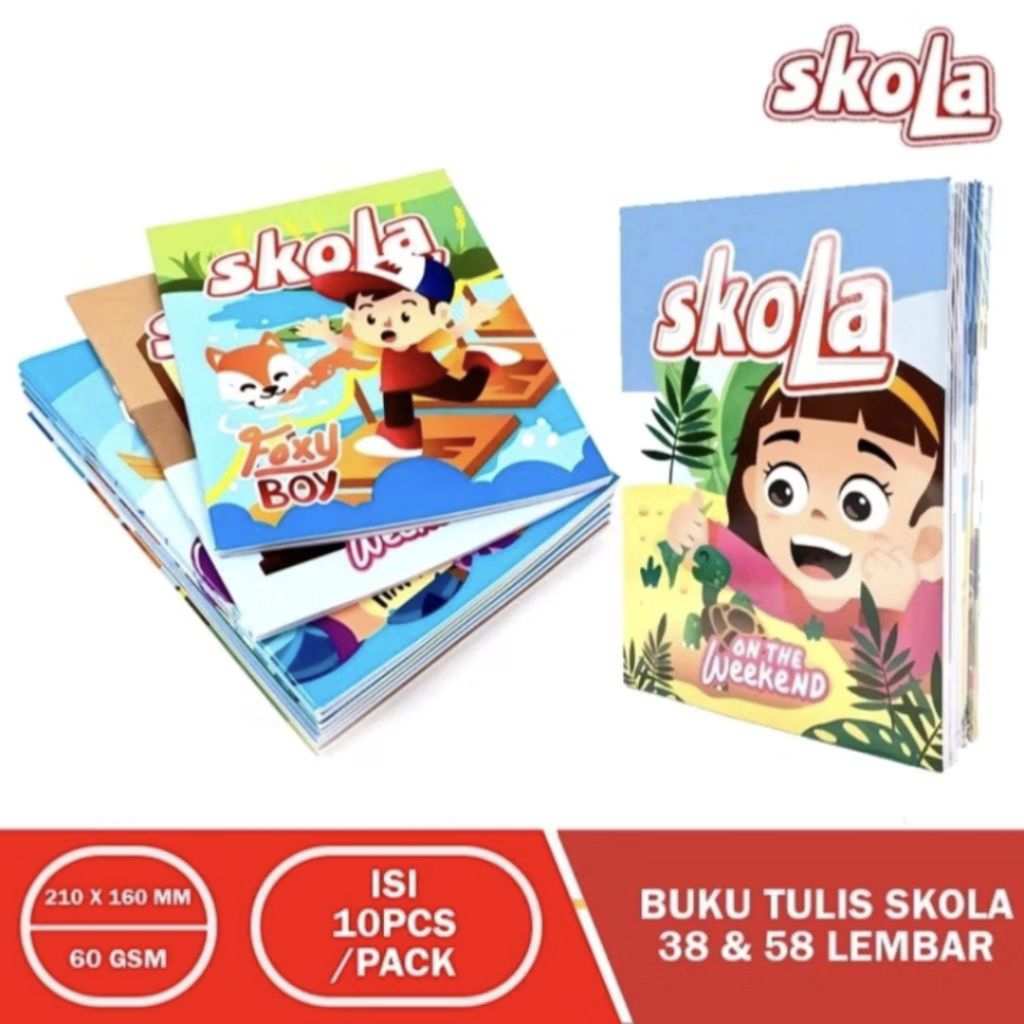 Buku Tulis Skola By Sidu A5 38 58 Lembar Buku Tulis Sidu (1 Pack Isi 10 Buku)