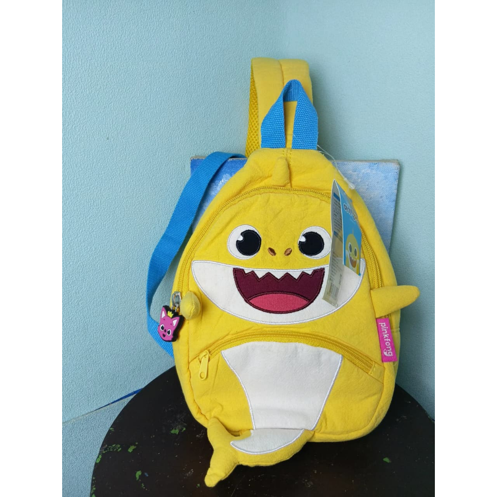 Preloved with New Tag Tas Selempang Anak Pinkfong Baby Shark Sling Crossbody Bag - Original Murah