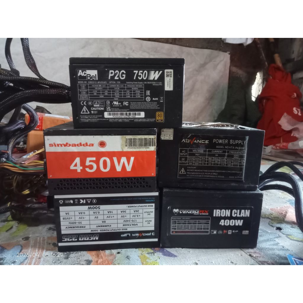 PSU PURE Komputer 400W / 450W / 500W / 700w – Bekas normal siap Pakai