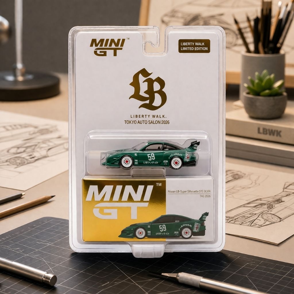 Mini GT Nissan LB Super Silhouette 180SX TAS 2026 Liberty Walk Tokyo Auto Salon 2026 Limited Edition