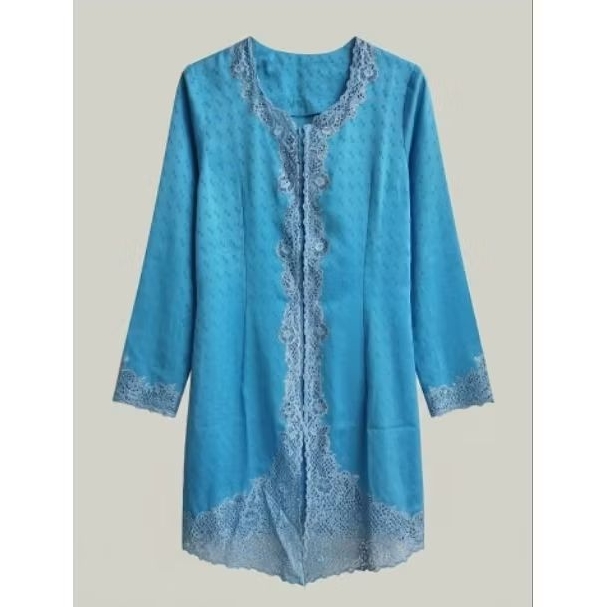 Kebaya Encim Bordir Kerawang Biru Muda