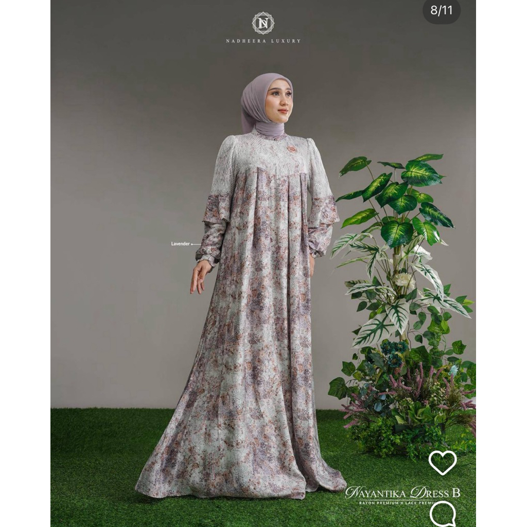 NAYANTIKA DRESS B GAMIS RAYON PREMIUM MOTIF X BRUKAT BY NADHEERA LUXURY