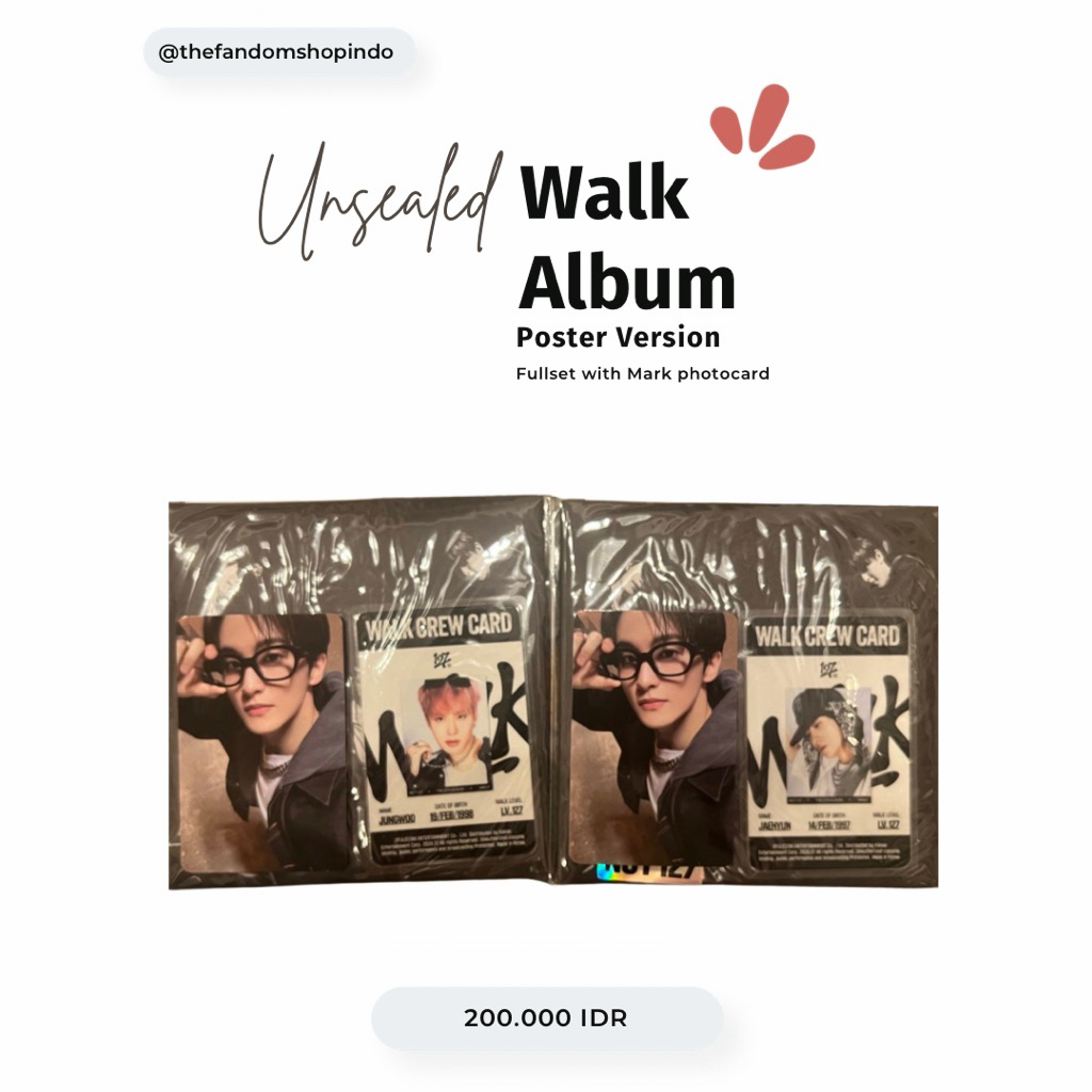 [READY STOCK] UNSEALED FULLSET Album Walk NCT 127 Poster Version with Mark “Kacamata” PC/Photocard