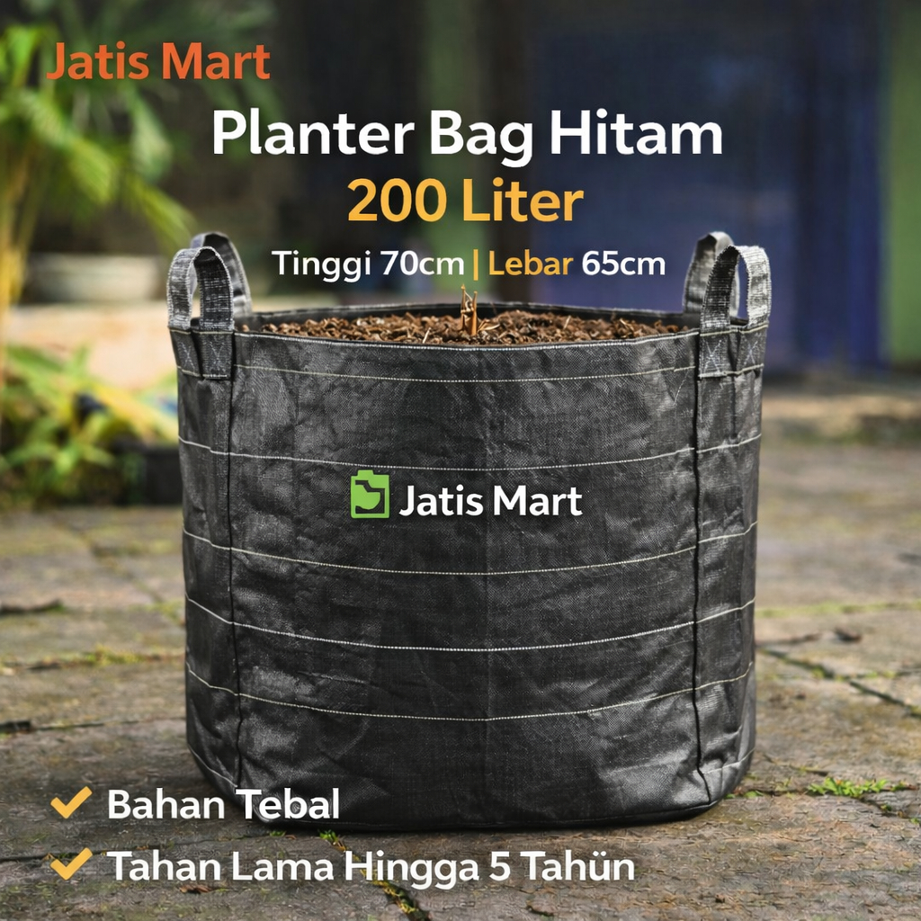Planter Bag 200 Liter Pot Tanaman Besar Polybag Kain Terpal Media Tanam 4 Handle Kuat