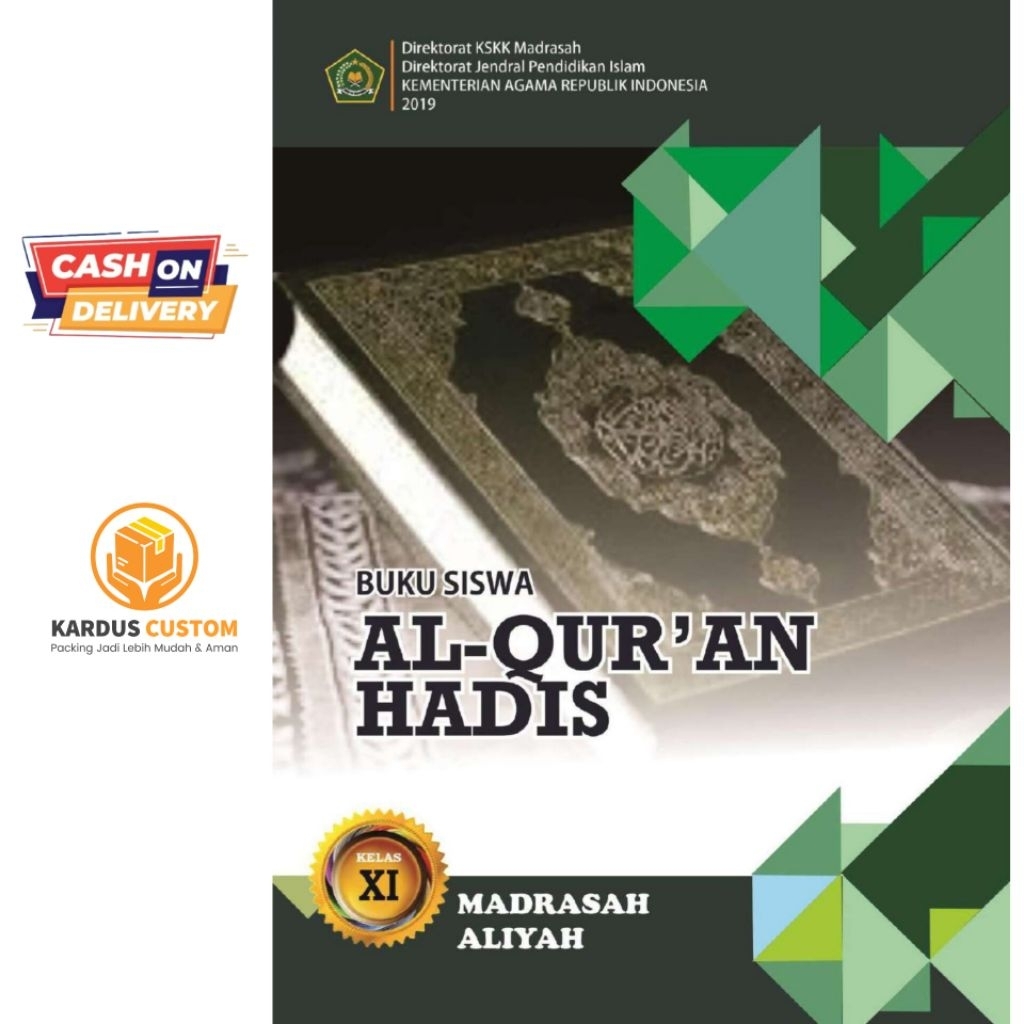 BUKU Ma (MADRASAH ALIYAH) Kemenag kelas 11/XI,Alqur'an hadist-aqidah akhlak-bhs arab-fikih-SKI 2019