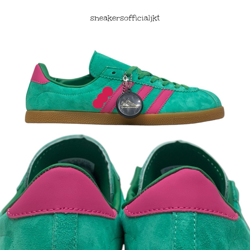 Sepatu Sneakers London City Series Green Pink Exclusive - Sepatu Sneakers Retro Casual Pria Suede Le
