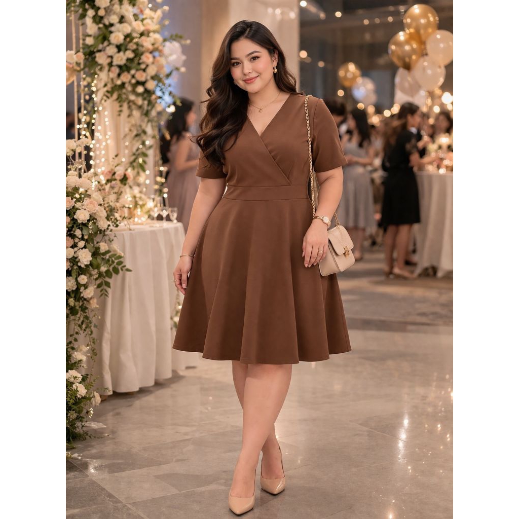 Mandalika Dress Scuba Premium wanita A-Line (Jumbo)