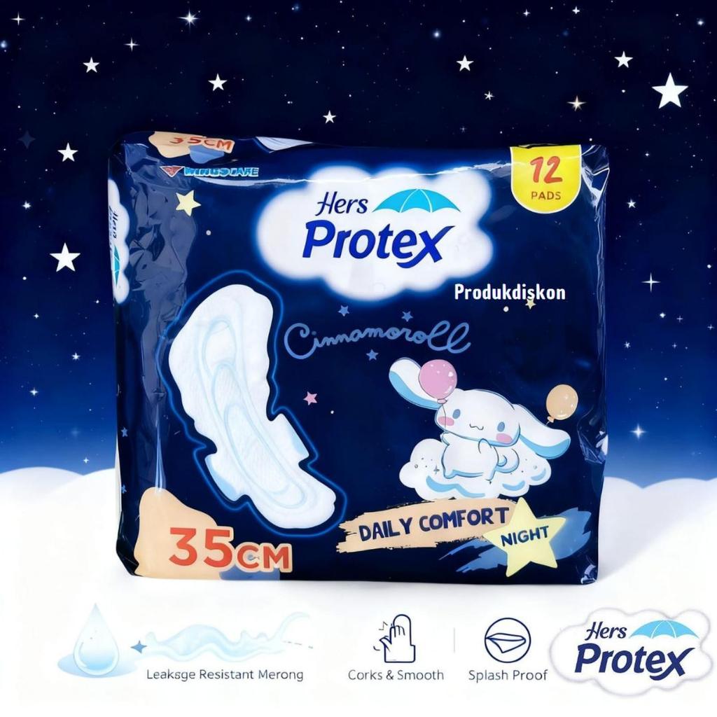 Hers Protex Pembalut Wanita Wing Malam 35 cm 12 pads