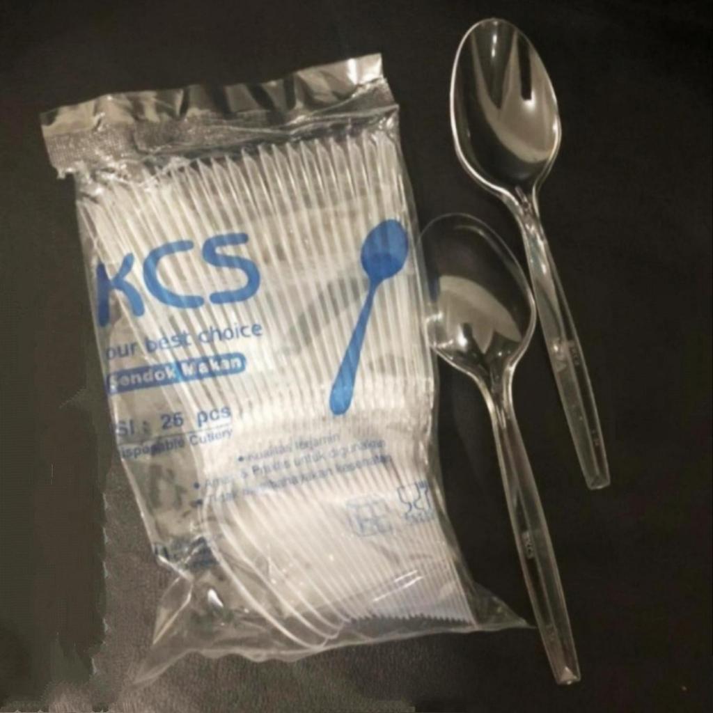 Sendok Plastik Bening KCS Sendok Makan 100 Pcs 25 PCS Sendok Makan Plastik Sendok Plastik Tebal Beni