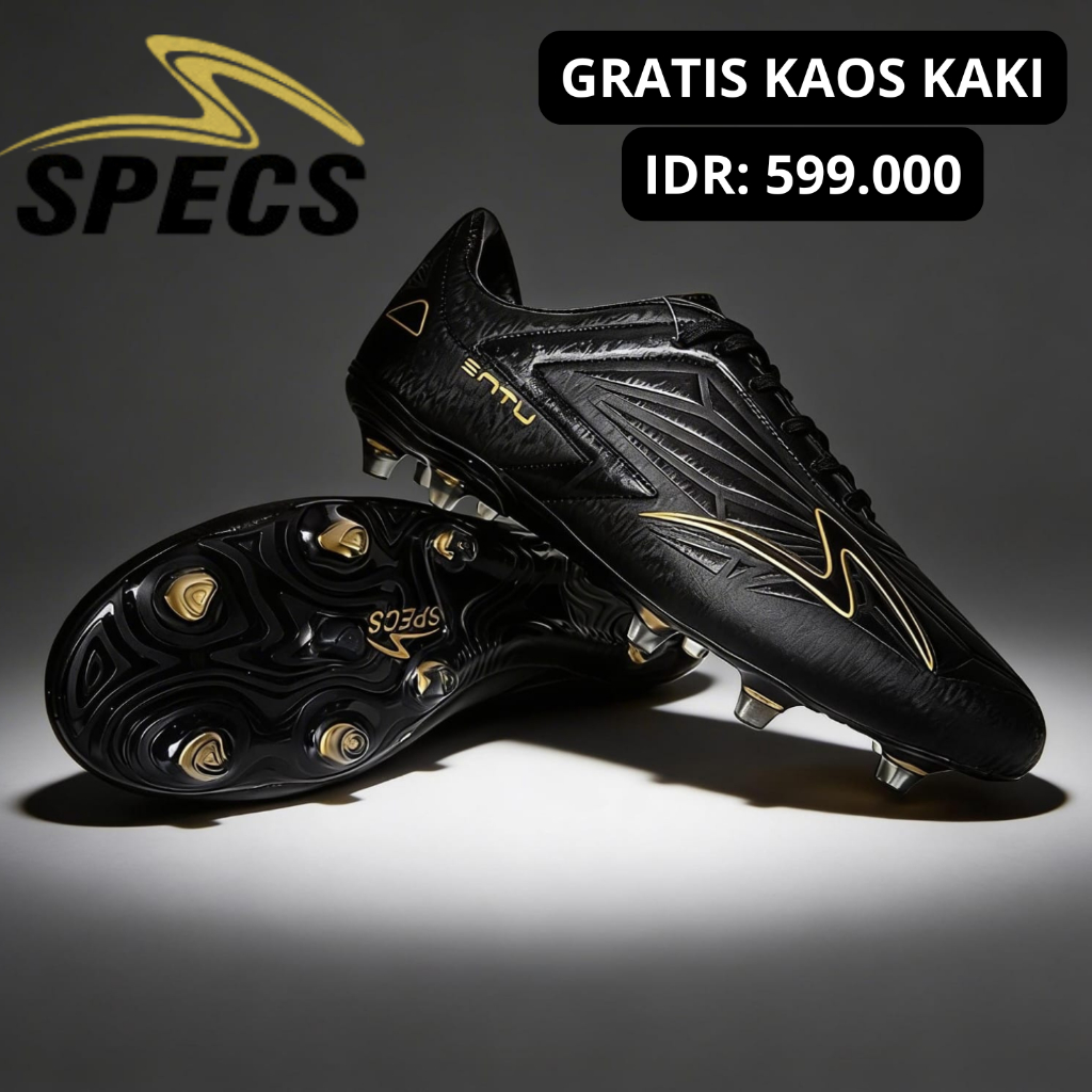 Sepatu Bola Specs Accelerator Satu Pro in Elite White Gold Murah Kualitas Premium