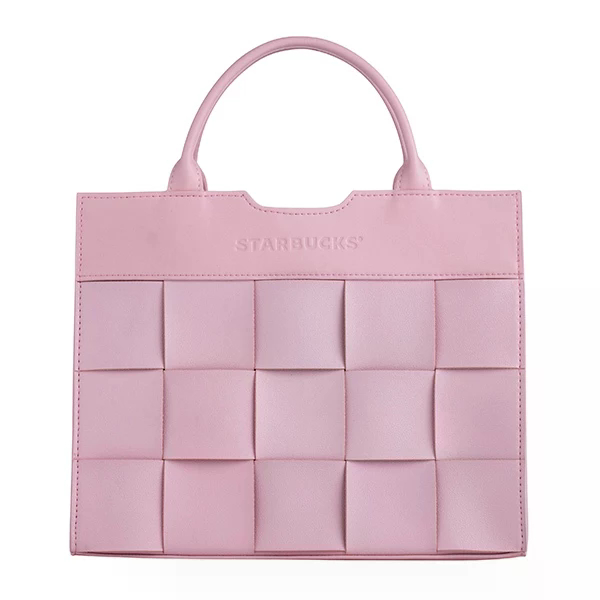 Totebag Starbucks Pink Woven Bag | Totebag Handbag Leather Sintesis Kulit Pink | Tas Starbucks Pink