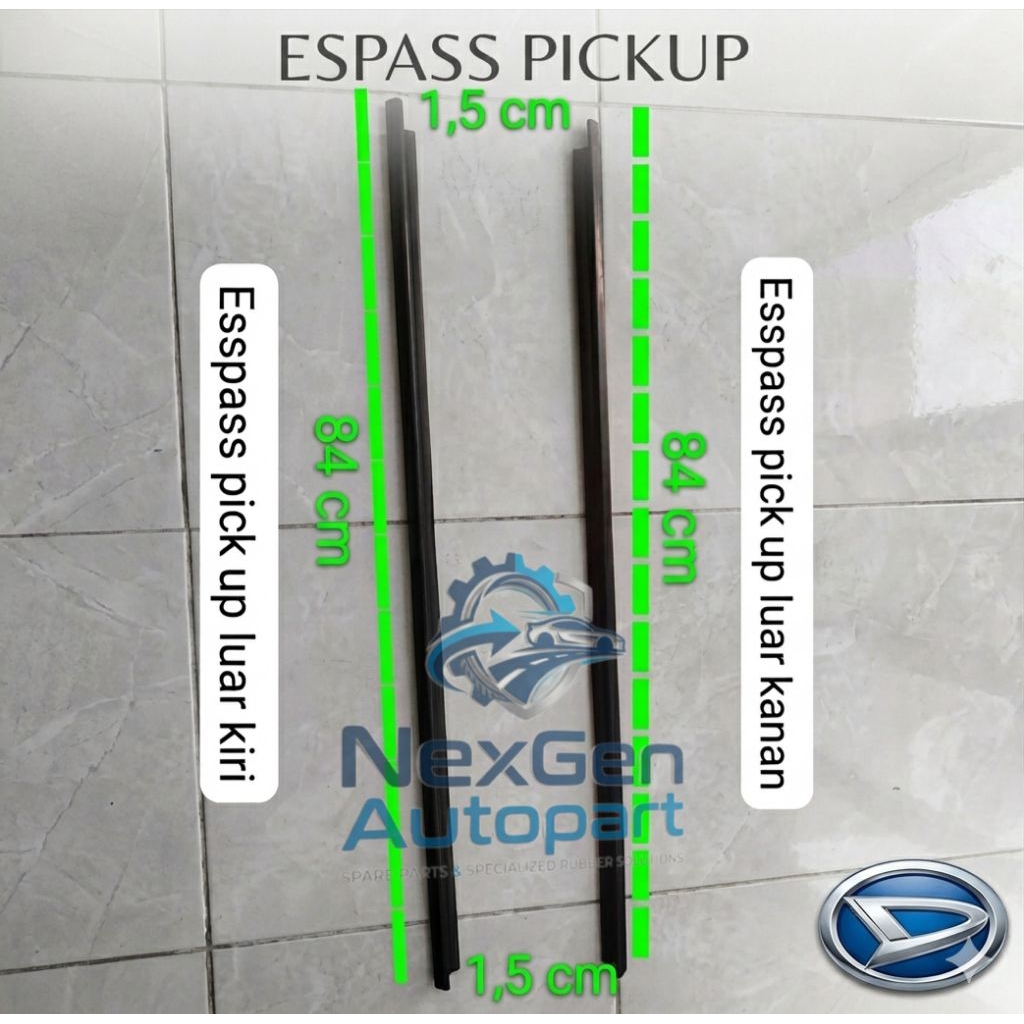 weather strip pelipit kaca mobil Espass pick up luar dalam kanan kiri