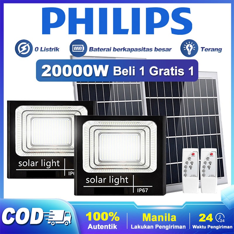 Lampu Tenaga Surya Beli 1 gratis 1 Outdoor Otomatis Nyala Lampu Panel Surya Outdoor Nyala Lampu