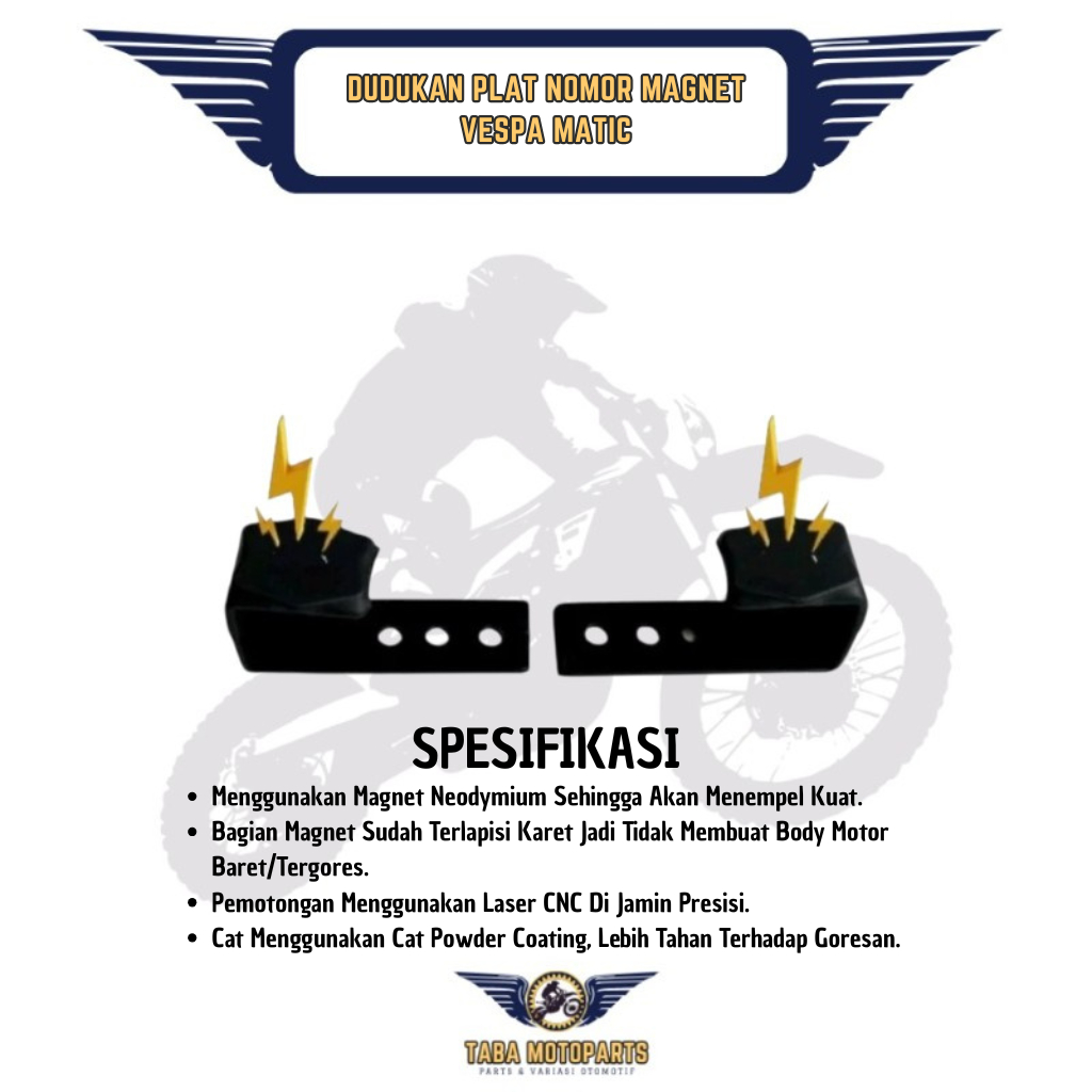Bracket Dudukan Plat Nomor Magnet Vespa Matic