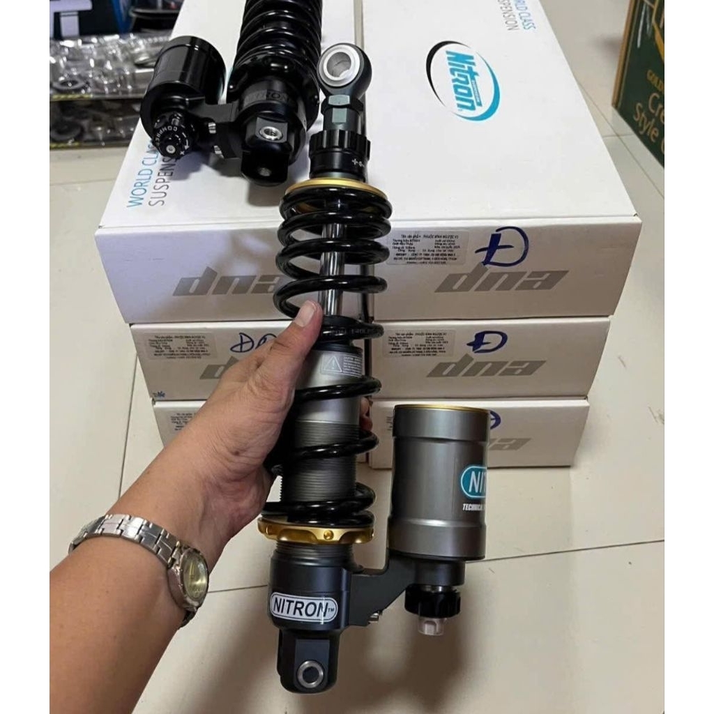 shockbeker nitron 330mm tabung bawah atas single matic ori 1: 1 clik rebond fungsi