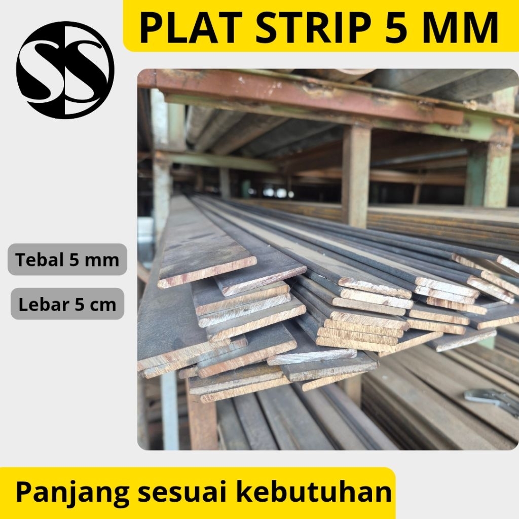 Plat Strip Tebal 5 mm Lebar 5 cm | Besi Plat Strip
