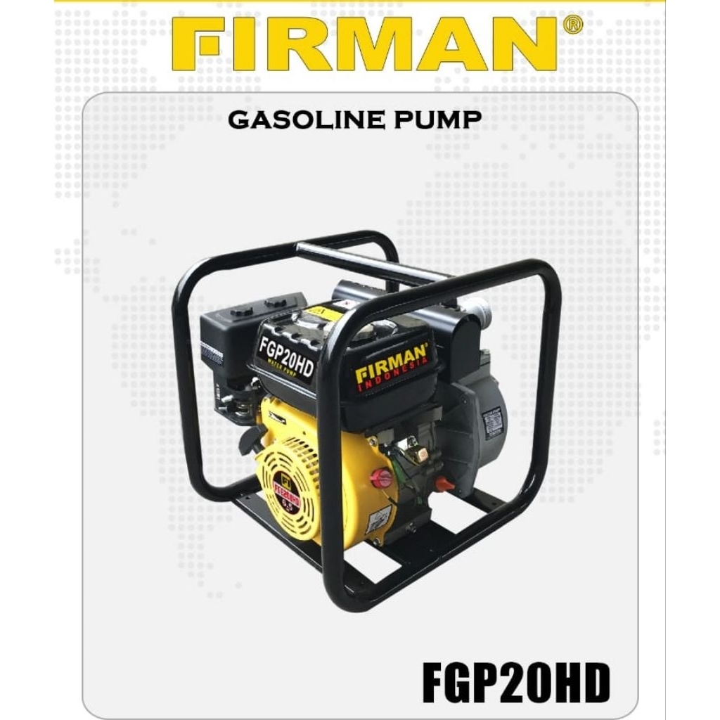 Water Pump Firman Firman FGP 20HD = Mesin Pompa Air Irigasi Alkon Firman FGP 20HD (6,5 HP - FGE200HD
