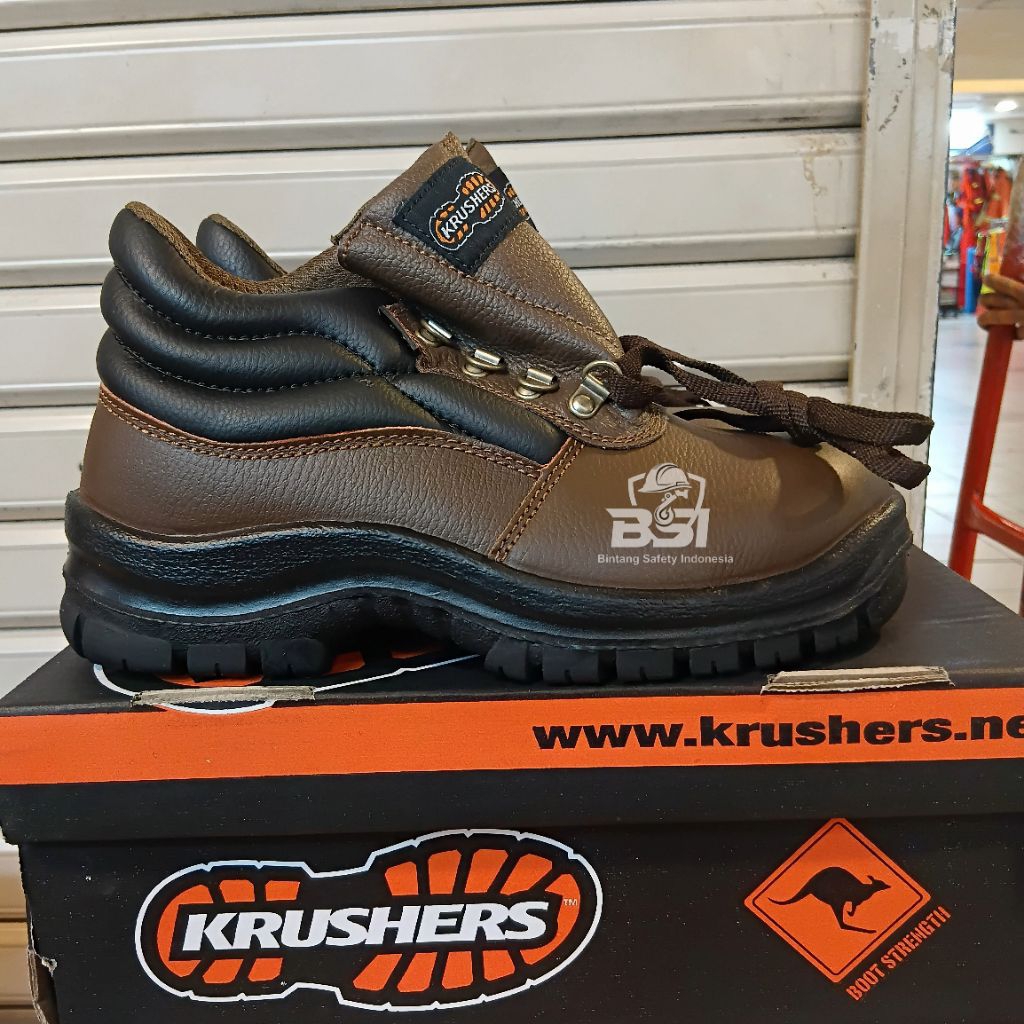 Sepatu Safety Krusher Floridina Sepatu Safety Krusher Brwon