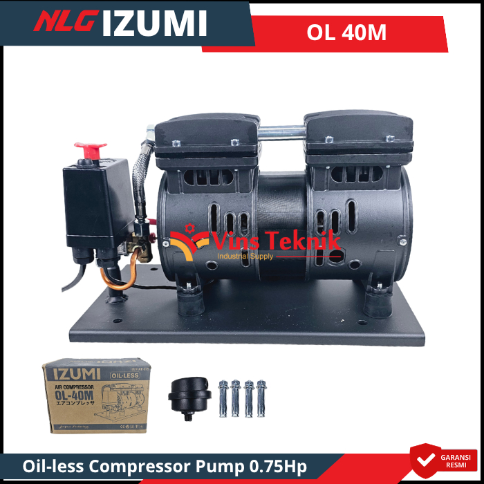 IZUMI OL40M Mesin Kepala Kompresor Pompa Air Jet Pump Oilless Compressor 3/4Hp OL 40 M