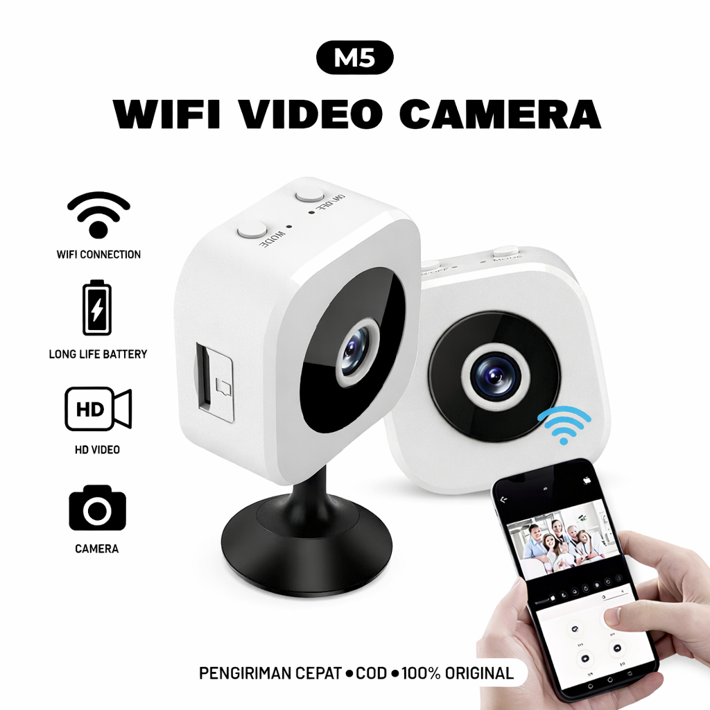 M5 Wireless Mini CCTV Wifi HD 1080P Mini Camera Wifi CCTV Mini Tersembunyi Tanpa Kabel