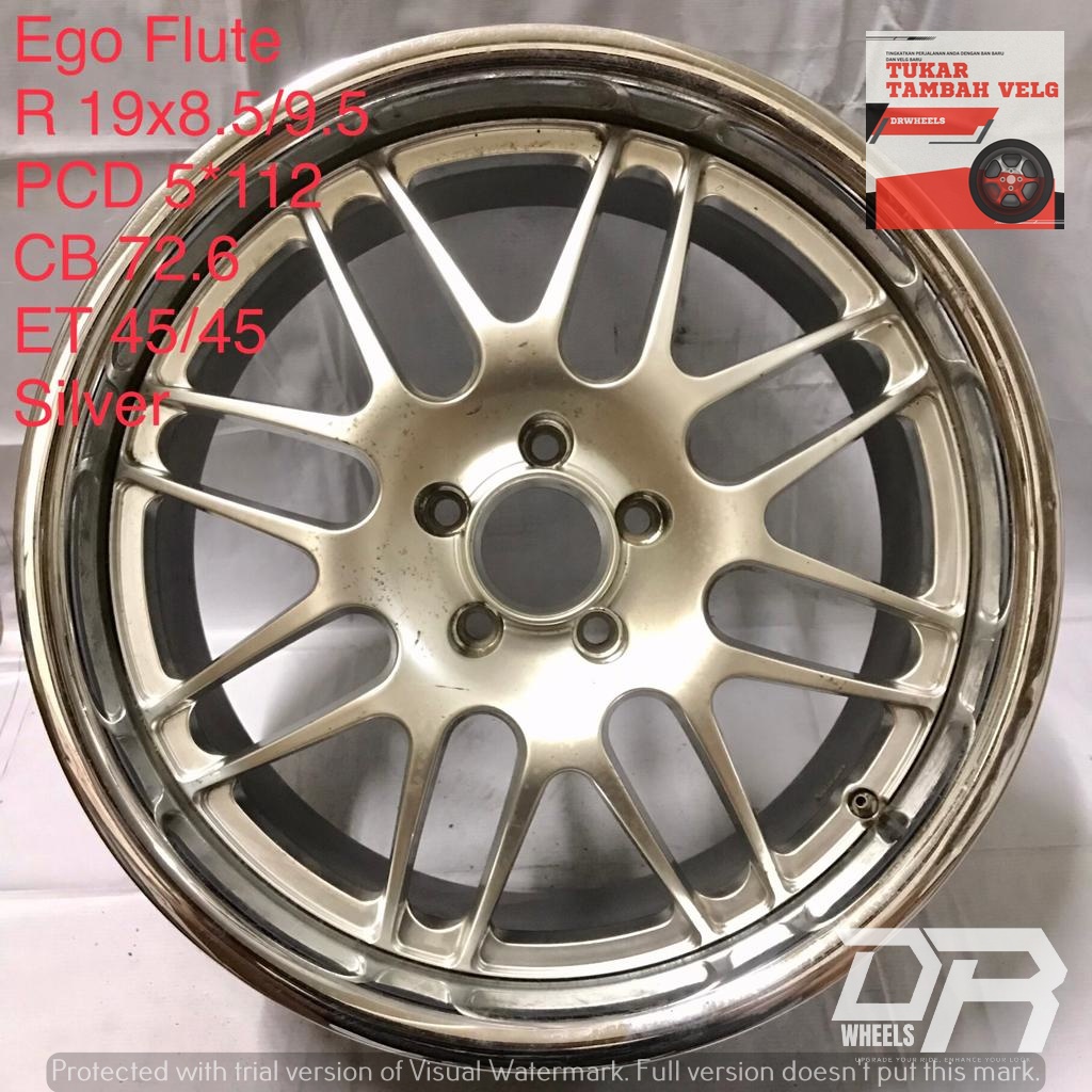 Velg mobil untuk mercy ring 19 lebar 8,5 belakang 9,5 et42 warna silver polis