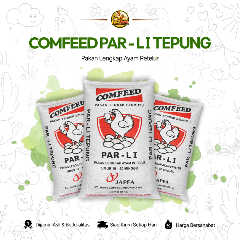 Comfeed PAR-L1 TEPUNG - Pakan Lengkap Ayam Petelur Umur 19–50 Minggu | 20KG - 50KG | PakanAyamCom